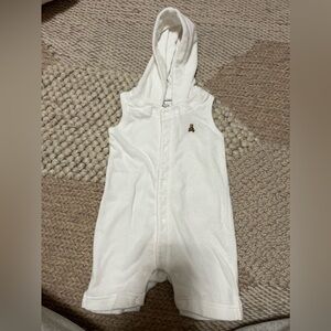 White, Terry Cloth, Hooded Baby Gap Swim Coverup, Size Newborn to 6 Months